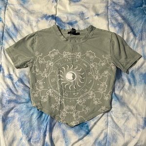 Forever 21 S Zodiac Light Teal Crop Top